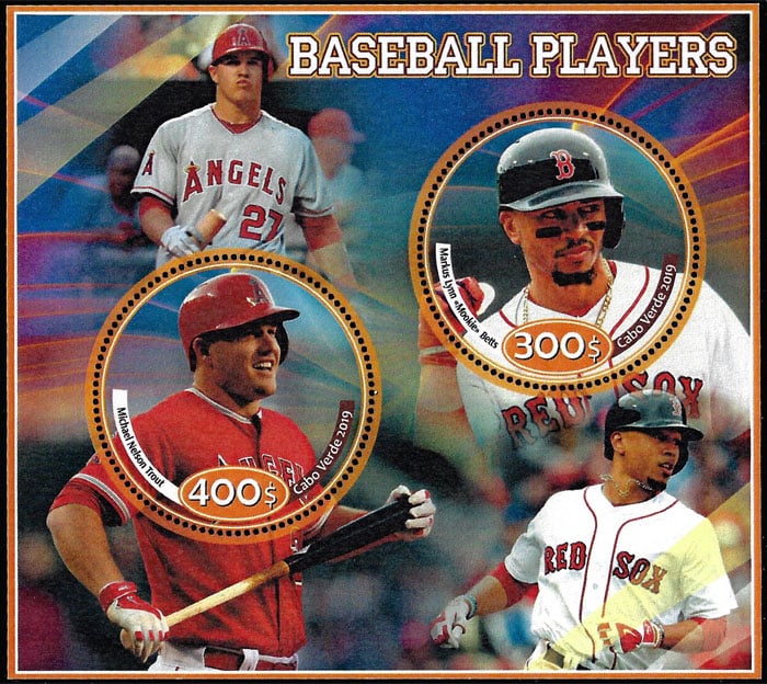 2019 Cape Verde – Baseball Players (2 values) with Mike Trout, Mookie Betts