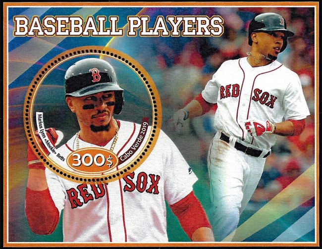 2019 Cape Verde – Baseball Players (1 value) with Mookie Betts