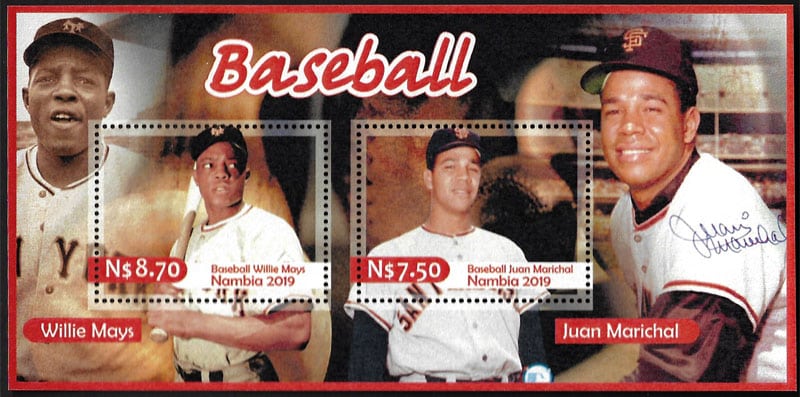 2019 Namibia – Baseball (2 values) with Willie Mays, Juan Marichal