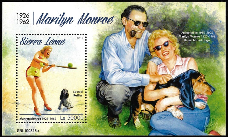 2019 Sierra Leone – Marilyn Monroe batting with Arthur Miller SS