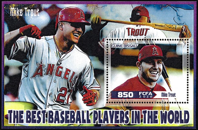 2020 Guinea Bissau – Best Baseball Players in the World (1 value) with Mike Trout