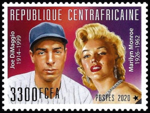 2020 Central African Republic – Marilyn Monroe with Joe Dimaggio