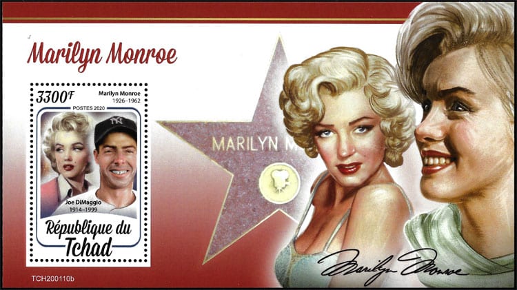 2020 Chad – Marilyn Monroe SS with Joe Dimaggio