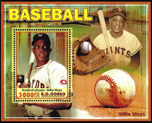 2020 Congo – Baseball Players (1 value) with Willie Mays