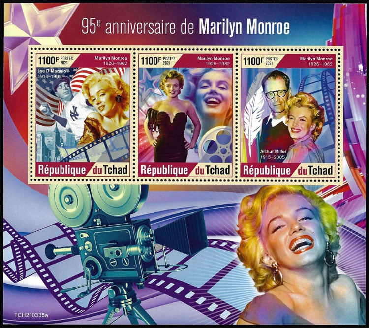 2021 Chad – 95th Anniversary of Marilyn Monroe with Joe Dimaggio SS