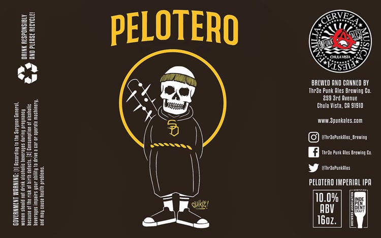 3 Punk Ales Brewing – Pelotero label