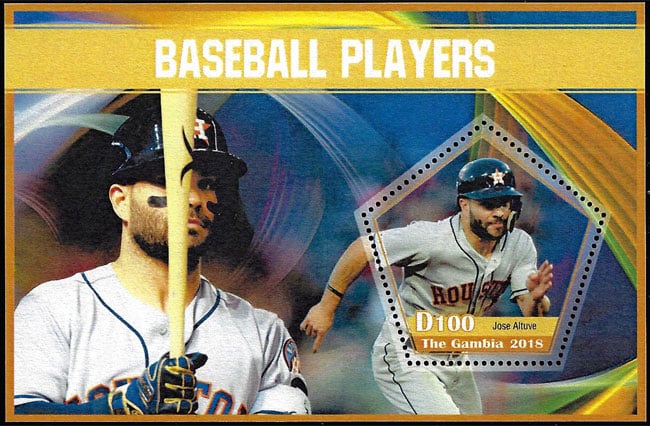 2018 Gambia – Baseball Players (1 value) with Jose Altuve