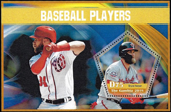 2018 Gambia – Baseball Players (1 value) with Bryce Harper