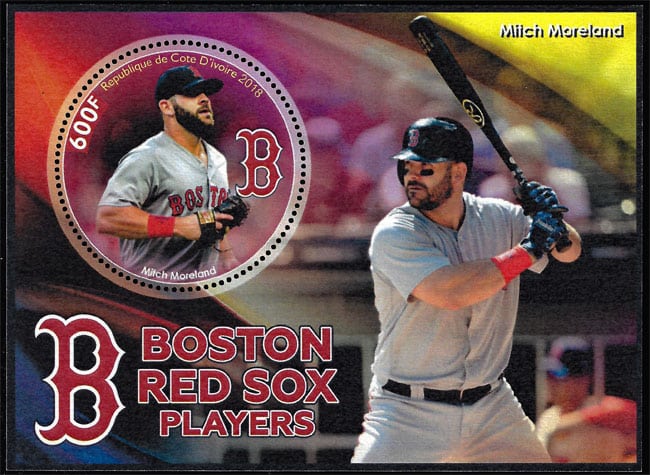 2018 Ivory Coast – Boston Red Sox Players (1 value) with Mitch Moreland