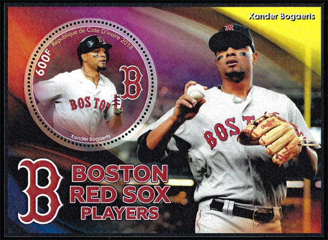 2018 Ivory Coast – Boston Red Sox Players (1 value) with Xander Bogaerts