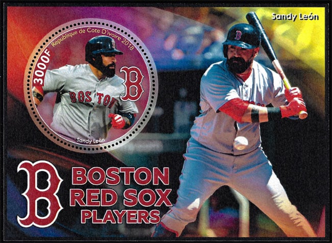 2018 Ivory Coast – Boston Red Sox Players (1 value) with Sandy Leon