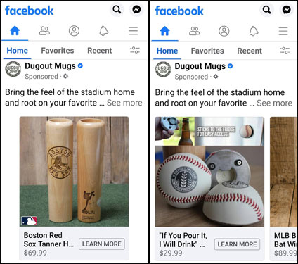 Dugout Mugs – Facebook Ads