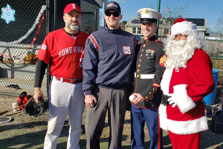 Sergeant Hansen with Santa Clause, Chris Currie and Phil Boardman