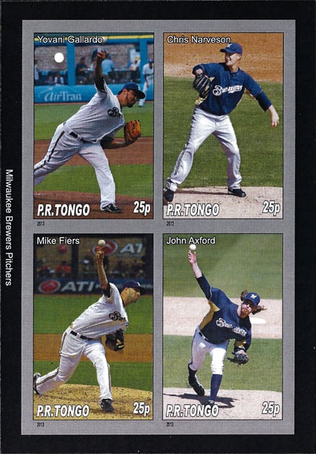 2013 P.R. Tongo – Milwaukee Brewers Pitchers, featuring Yovani Gallardo, Mike Fiers, Chris Narveson, John Axford