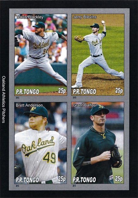 2013 P.R. Tongo – Oakland Athletics Pitchers, featuring Travis Blackley, Jerry Blevins, Brett Anderson, Brant Balfour