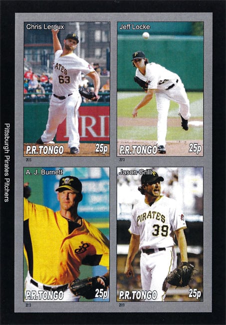 2013 P.R. Tongo – Pittsburgh Pirates Pitchers, featuring Chris Lerouz, Jeff Locke, A.J. Burnett, Jason Grilli