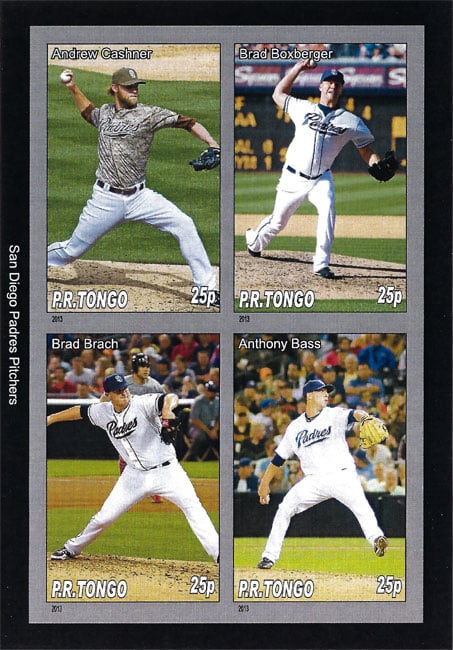 2013 P.R. Tongo – San Diego Padres Pitchers, featuring Andrew Cashner, Brad Brach, Brad Boxberger, Anthony Bass