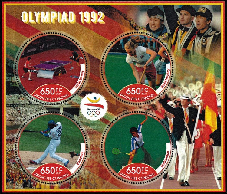 2021 Comoros Islands – Olympic Games in Barcelona, 1992 with Baseball, Table Tennis, Field Hockey, Badminton