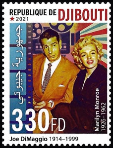2021 Djibouti – 95th Anniversary of Marilyn Monroe with Joe Dimaggio, $330 (single)