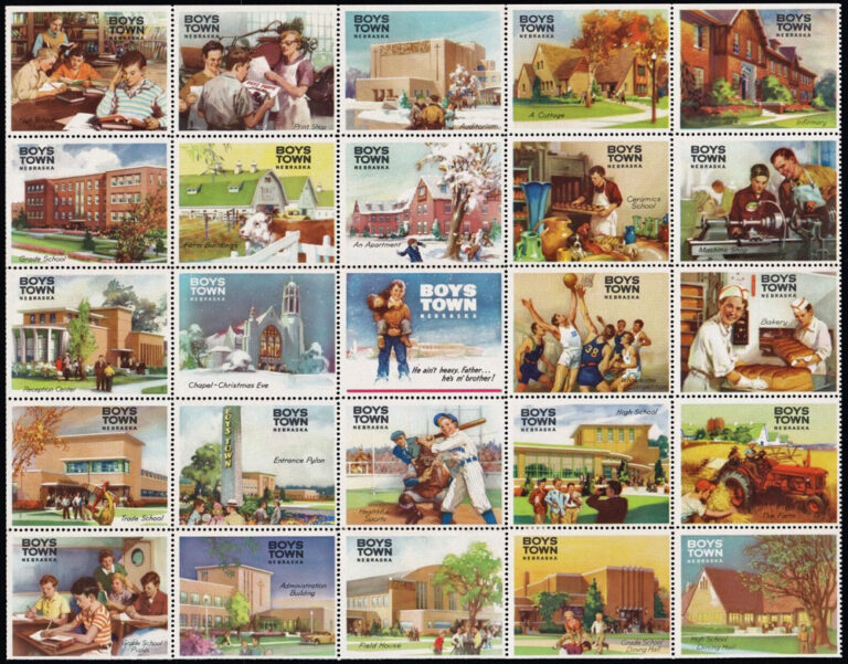 Boys Town Nebraska souvenir sheet