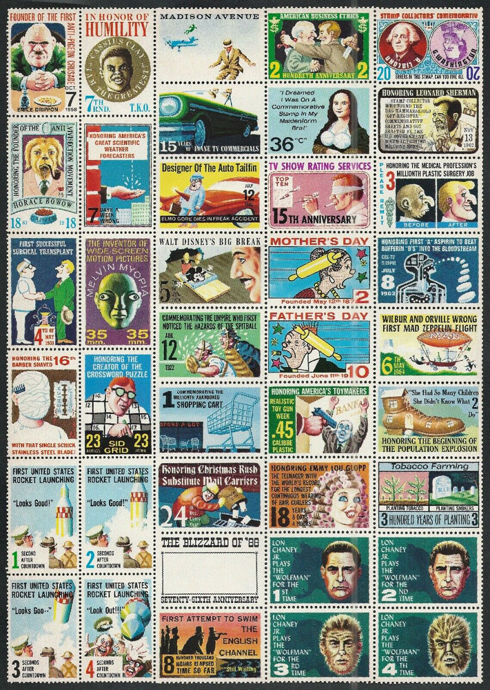1964 MAD Magazine – Parody Stamp Sheet