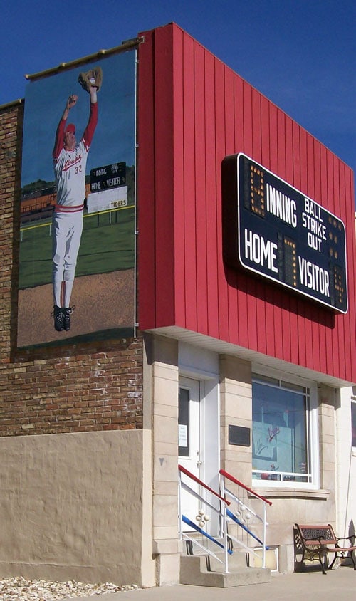 Outside the Iowa Baseball Museum of Norway