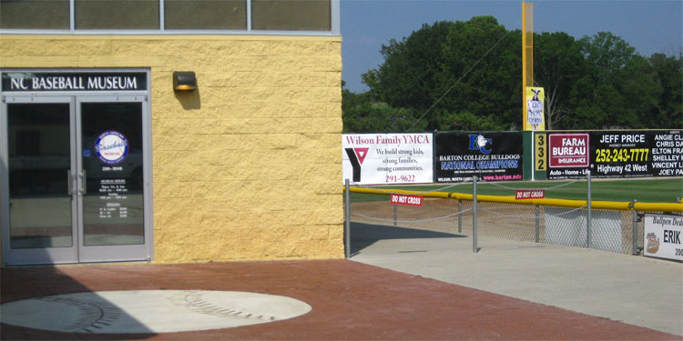 Outside the North Carolina Baseball Museum