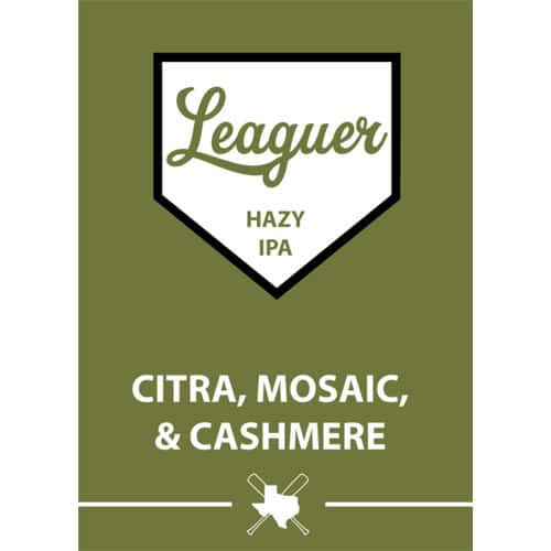 Leaguer IPA with Citra, Mosaic & Cashmere - Texas Leaguer Brewing