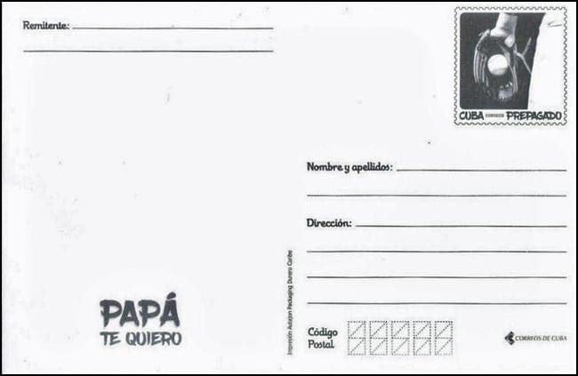2022 Cuba - Prepaid Postcard (back) – Dad, I Love You