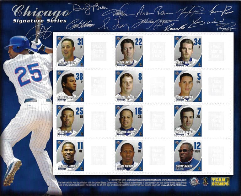 2014 Merrick Mint Signature Series Sticker Stamps – Chicago Cubs