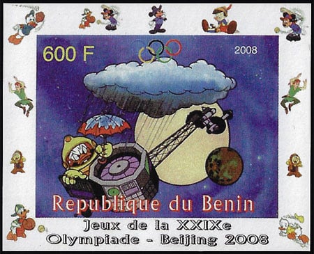2008 Benin – Olympics in Beijing - Disney in Space with Donald Duck