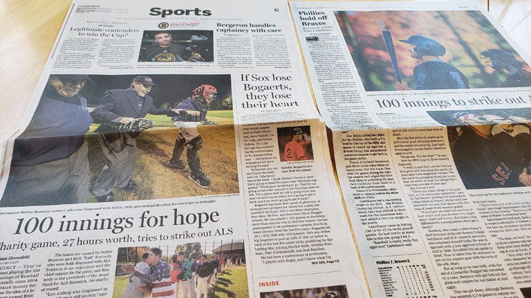 Boston Globe: In Quincy, they play 100 innings of baseball in 27-plus hours to strike out ALS