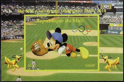 2010 Mali – 55th Anniversary of Disneyland – Mickey Mouse fielding mini