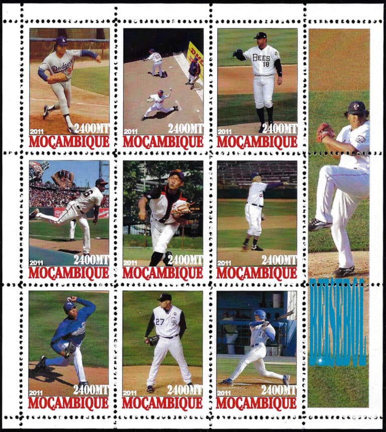 2011 Mozambique – Beisebol Sheet D, 9 Values