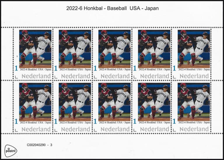 2022 Netherlands – Honkbal - Baseball 6 sheet, USA vs. Japan