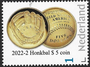 2022 Netherlands – Honkbal Coins, Baseball Hall of Fame