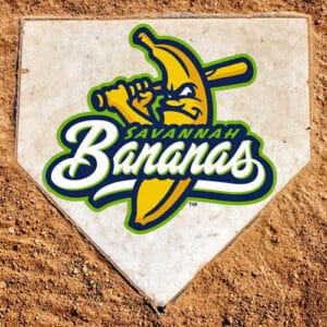 Savannah Bananas logo on dirt