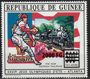 2008 Guinea – Olympics in Atlanta and the New Georgia Railroad with 2000FG overprint