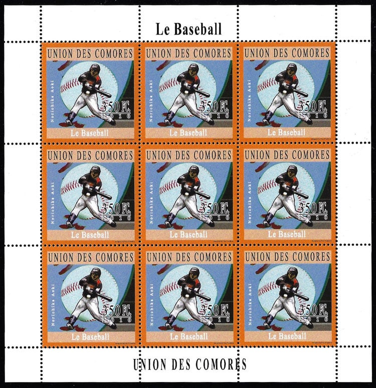 2010 Comoro Islands – Le Baseball, Norichika Aoki (9 values)