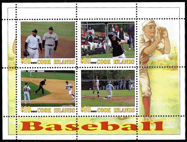 2012 Cook Islands – Baseball (4 values), margin on right