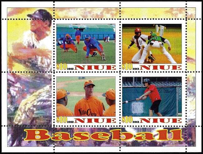 2012 Niue – Baseball (4 values), margin on left