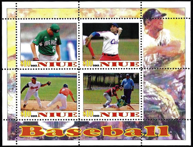 2012 Niue – Baseball (4 values), margin on right