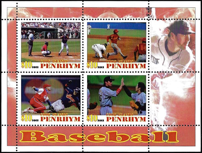2012 Penrhym – Baseball (4 values), margin on right