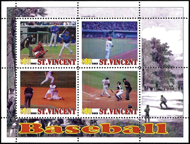 2012 St. Vincent – Baseball (4 values), margin on right