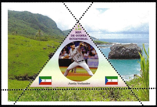 2013 Equatorial Guinea – Baseball Triangle, Justin Verlander