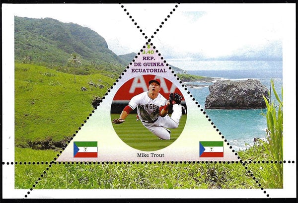 2013 Equatorial Guinea – Baseball Triangle, Mike Trout
