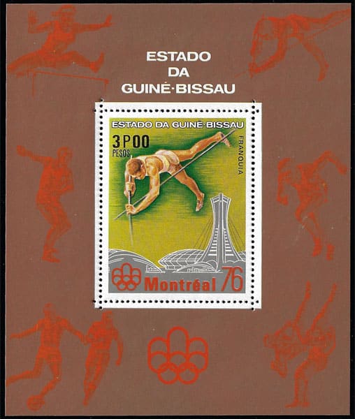 1976 Guinea – Stadium Olympique, Pole Vault SS (3 pesos)