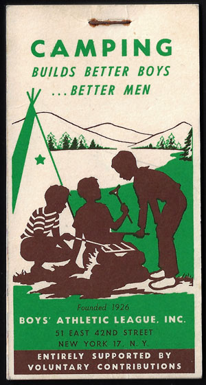 1940s Boys' Athletic League – Camping Builds Better Boys Booklet