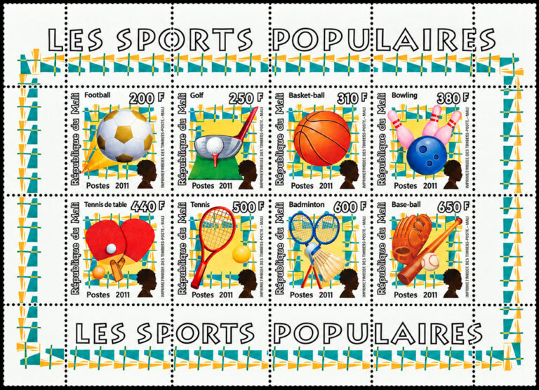 2011 Mali – The Popular Sports, with baseball gear sheet
