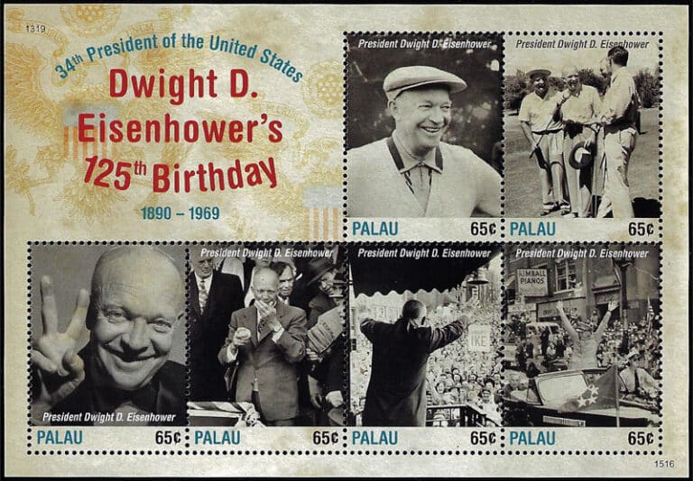 2015 Palau – President Dwight D. Eisenhower's 125 Birthday Stamp Sheet